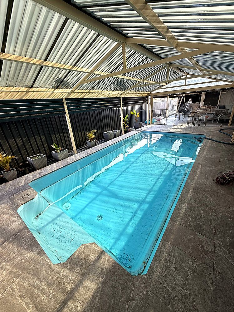 The same pool filled with crystal clear water